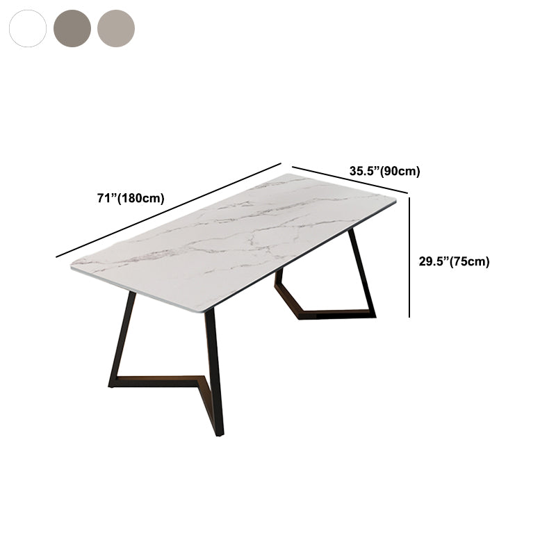 Scrivania rettangolare grigia/bianca scrivania da letto da letto con gambe metalliche