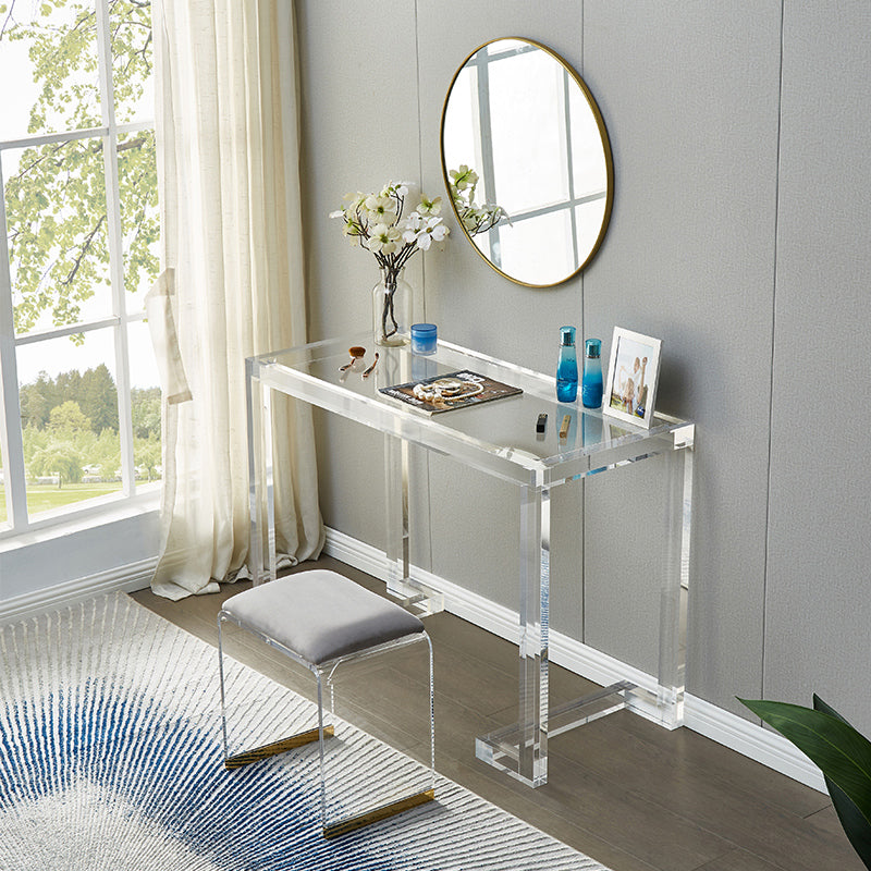 Scrivania di scrittura acrilica contemporanea slitta rettangolare da ufficio per casa