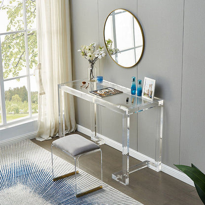 Contemporary Acrylic Writing Desk Sled Rectangular Office Desk for Home 31"L x 16"W x 30"H Clear
