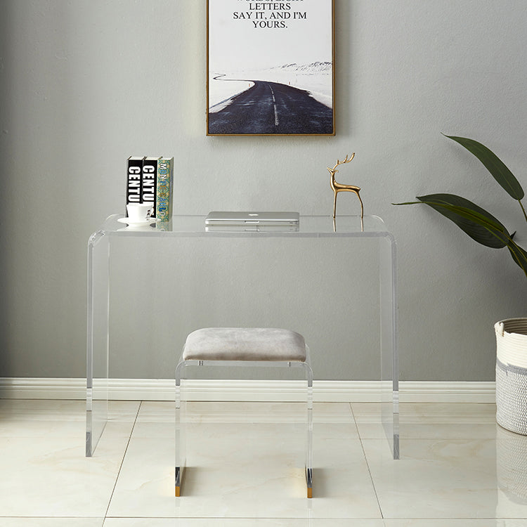 Scrivania di scrittura acrilica contemporanea slitta rettangolare da ufficio per casa