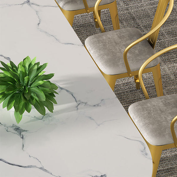 Glam Marble Writing Desk Sled Base Type Office Desk With Metal Legs Clearhalo 'furn' 'furn_office_desk' 'Furniture' 'Office Desks' 'Office Furniture' 'office_desk' 5902808