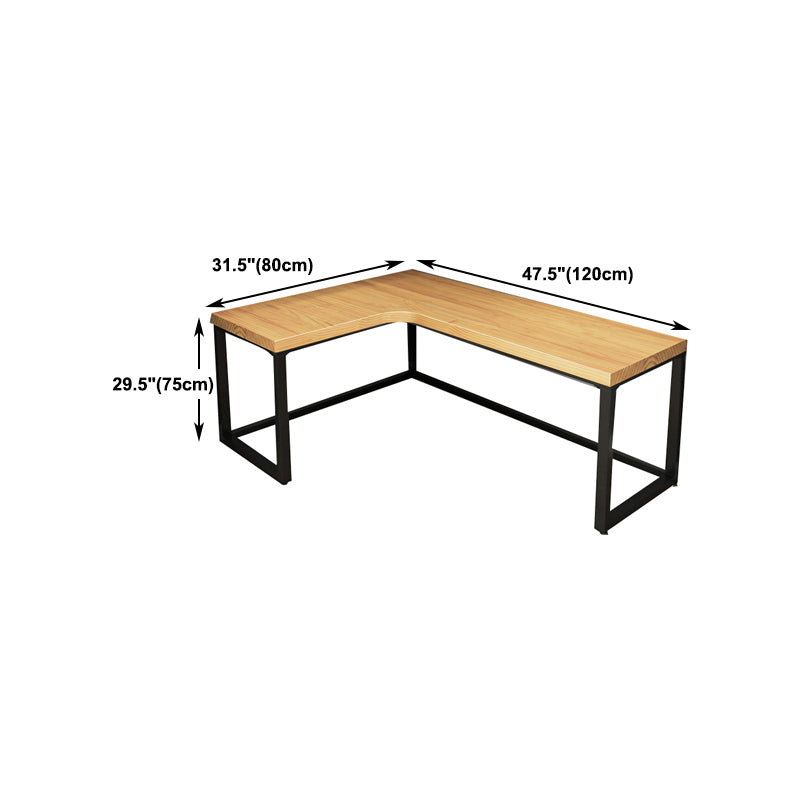 Industrial Solid Wood L-Shape Writing Desk Meeting Desk for Office Clearhalo 'furn' 'furn_office_desk' 'Furniture' 'Office Desks' 'Office Furniture' 'office_desk' 5903030
