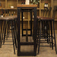Tavolo da bar in legno di pino tavolo da pub in metallo industriale con base di cavalletto