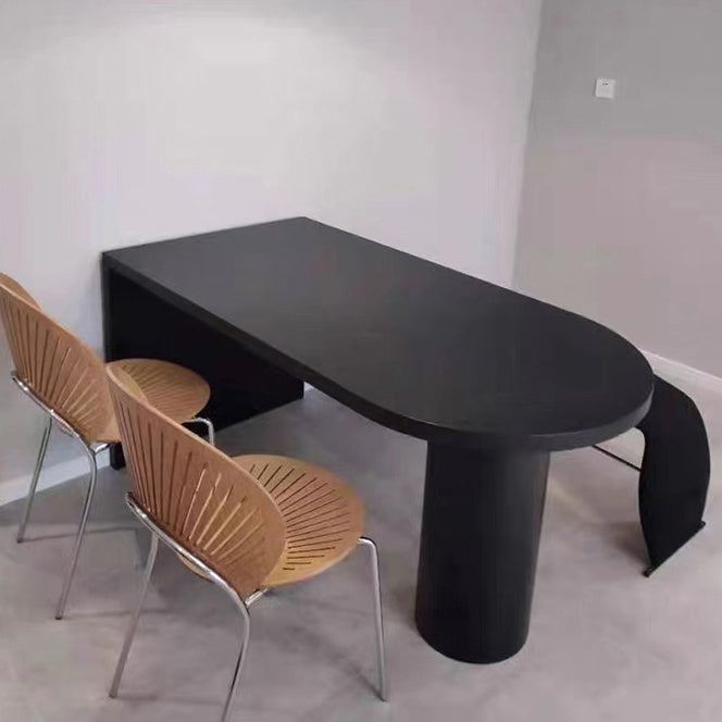 Tavolo da bar in stile moderno da bar in legno massiccio con doppio piedistallo