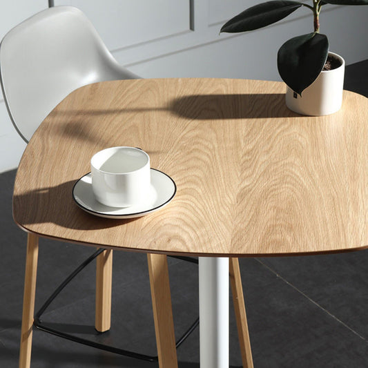 Tavolo da barre quadrata industriale da 40,5 pollici in legno artificiale tavolo da bistrot con piedistallo