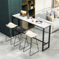 Modern Rectangle Bar Table Stone Bar Dining Table with Footrest