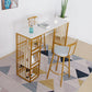 Bar Height Pub Table Glam Style Rectangle Bar Table with Stone Top 55.1"L x 15.7"W x 41.3"H Without Chairs Clearhalo 'Bar Furniture' 'Bar Tables' 'bar_tables' 'furn' 'furn_bar_tables' 'Furniture' 'Kitchen & Dining Furniture' 5903163