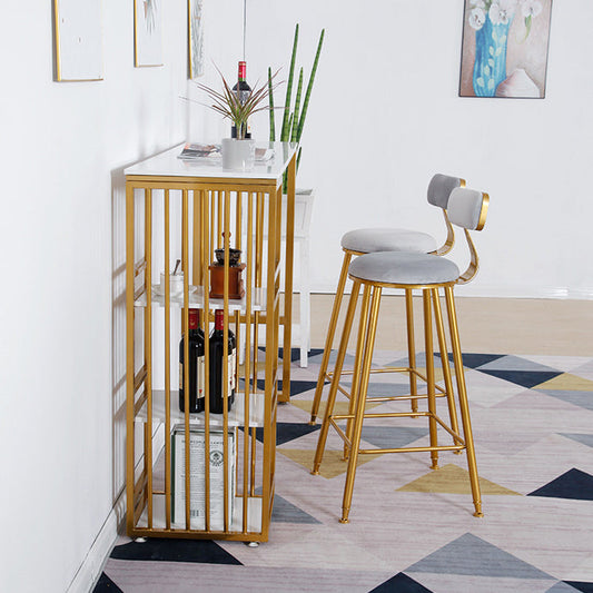 Bar Height Pub Table Glam Style Rectangle Bar Table with Stone Top Clearhalo 'Bar Furniture' 'Bar Tables' 'bar_tables' 'furn' 'furn_bar_tables' 'Furniture' 'Kitchen & Dining Furniture' 5903168