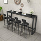 Black Sintered Stone Bar Table Dining Table for Kitchen Living Room Coffee Room 78.7"L x 15.7"W x 41.3"H Without Chairs Clearhalo 'Bar Furniture' 'Bar Tables' 'bar_tables' 'furn' 'furn_bar_tables' 'Furniture' 'Kitchen & Dining Furniture' 5903187