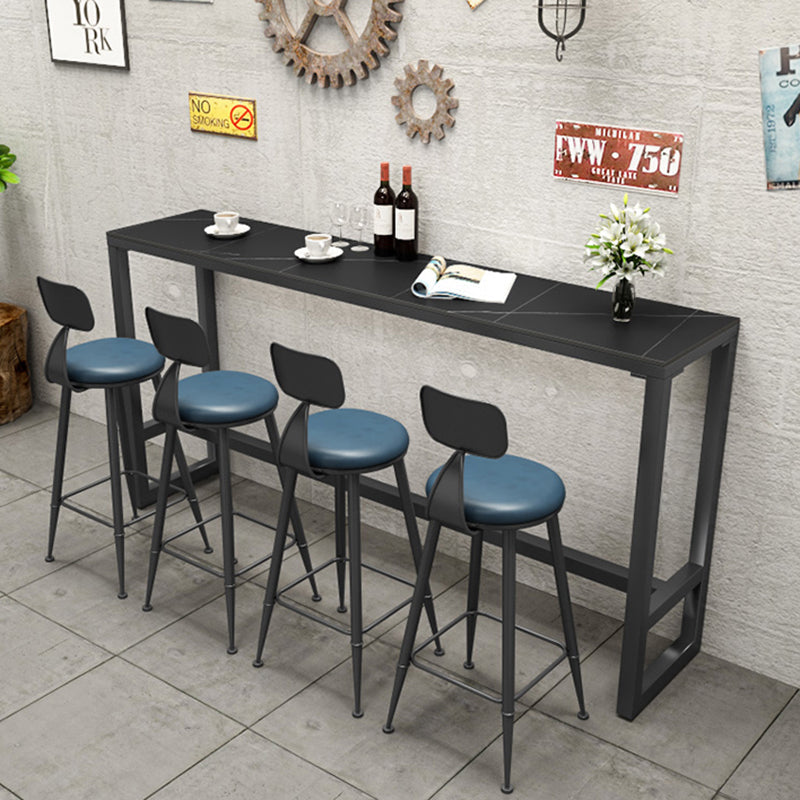 Black Sintered Stone Bar Table Dining Table for Kitchen Living Room Coffee Room Clearhalo 'Bar Furniture' 'Bar Tables' 'bar_tables' 'furn' 'furn_bar_tables' 'Furniture' 'Kitchen & Dining Furniture' 5903196