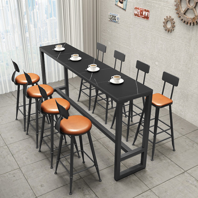 Black Sintered Stone Bar Table Dining Table for Kitchen Living Room Coffee Room Clearhalo 'Bar Furniture' 'Bar Tables' 'bar_tables' 'furn' 'furn_bar_tables' 'Furniture' 'Kitchen & Dining Furniture' 5903197