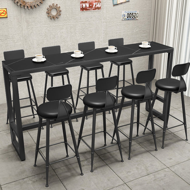 Black Sintered Stone Bar Table Dining Table for Kitchen Living Room Coffee Room Clearhalo 'Bar Furniture' 'Bar Tables' 'bar_tables' 'furn' 'furn_bar_tables' 'Furniture' 'Kitchen & Dining Furniture' 5903198
