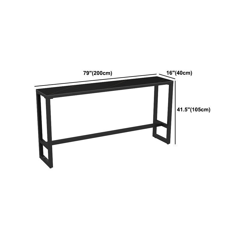 Black Sintered Stone Bar Table Dining Table for Kitchen Living Room Coffee Room Clearhalo 'Bar Furniture' 'Bar Tables' 'bar_tables' 'furn' 'furn_bar_tables' 'Furniture' 'Kitchen & Dining Furniture' 5903203