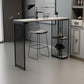 Mesa de bar rectangular estilo Glam, mesa de comedor de madera maciza de pino con almacenamiento