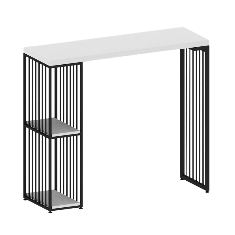 Mesa de bar rectangular estilo Glam, mesa de comedor de madera maciza de pino con almacenamiento