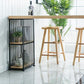 Mesa de bar rectangular estilo Glam, mesa de comedor de madera maciza de pino con almacenamiento