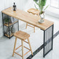 Mesa de bar rectangular estilo Glam, mesa de comedor de madera maciza de pino con almacenamiento