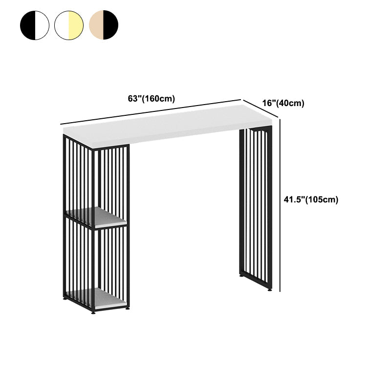 Mesa de bar rectangular estilo Glam, mesa de comedor de madera maciza de pino con almacenamiento