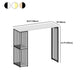 Mesa de bar rectangular estilo Glam, mesa de comedor de madera maciza de pino con almacenamiento