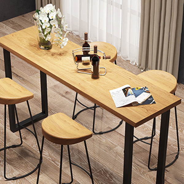Industrial Style Rectangle Bar Table Solid Wood Bar Dining Table for Indoor Clearhalo 'Bar Furniture' 'Bar Tables' 'bar_tables' 'furn' 'furn_bar_tables' 'Furniture' 'Kitchen & Dining Furniture' 5903260