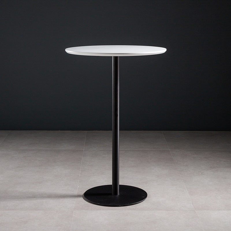 41.3"H Modern Pub Table Solid Wood Bar Height Round Bar Table Black White Without Chairs Clearhalo 'Bar Furniture' 'Bar Tables' 'bar_tables' 'furn' 'furn_bar_tables' 'Furniture' 'Kitchen & Dining Furniture' 5903283