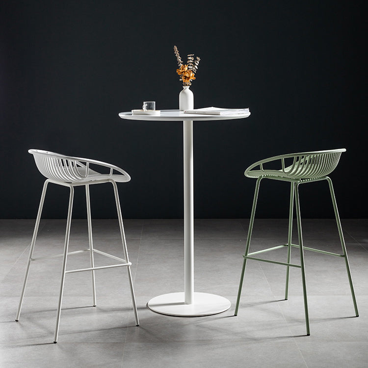 41.3"H Modern Pub Table Solid Wood Bar Height Round Bar Table White White Without Chairs Clearhalo 'Bar Furniture' 'Bar Tables' 'bar_tables' 'furn' 'furn_bar_tables' 'Furniture' 'Kitchen & Dining Furniture' 5903284