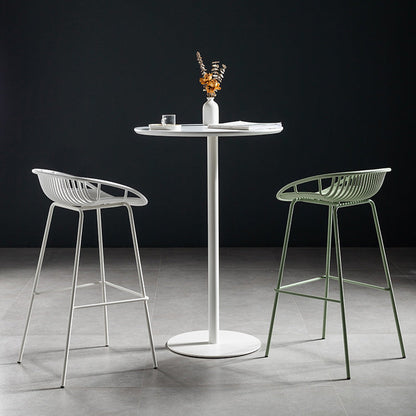 41.3"H Modern Pub Table Solid Wood Bar Height Round Bar Table White White Without Chairs Clearhalo 'Bar Furniture' 'Bar Tables' 'bar_tables' 'furn' 'furn_bar_tables' 'Furniture' 'Kitchen & Dining Furniture' 5903284