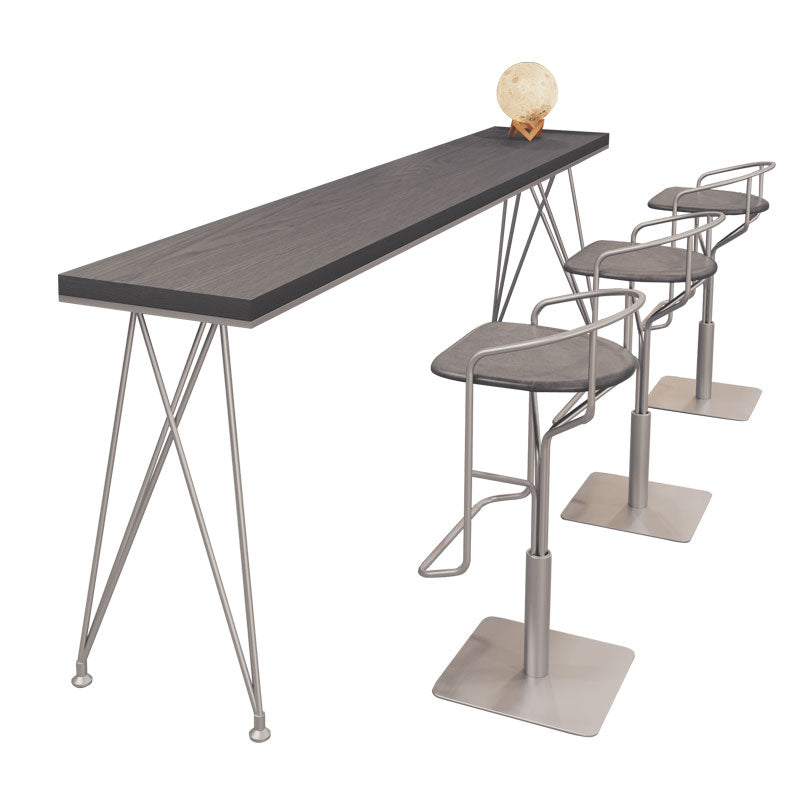 Tavolo da bar rettangolo in stile glam in legno solido 4 gambe bar tavolo da vino