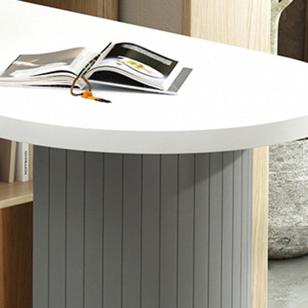 Tavolo da barre di altezza da bar bianca moderna con doppio piedistallo