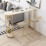 Sintered Stone Bar Tisch Gold und Metall Basisbartisch für Küchen Wohnzimmer