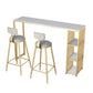Mesa rectangular para pub, altura de barra, mesa de bar Glam con tapa de piedra