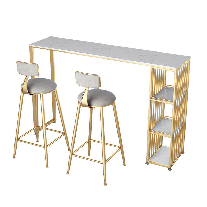 Mesa rectangular para pub, altura de barra, mesa de bar Glam con tapa de piedra
