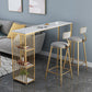 Mesa rectangular para pub, altura de barra, mesa de bar Glam con tapa de piedra