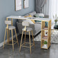 Mesa rectangular para pub, altura de barra, mesa de bar Glam con tapa de piedra