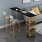 Mesa rectangular para pub, altura de barra, mesa de bar Glam con tapa de piedra