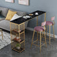 Mesa rectangular para pub, altura de barra, mesa de bar Glam con tapa de piedra
