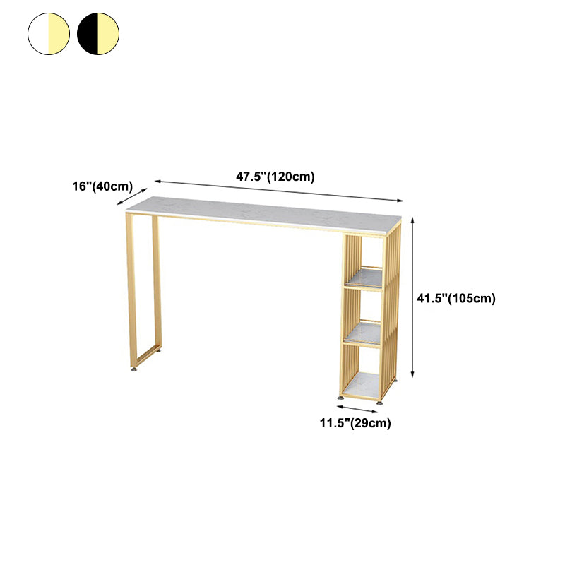 Mesa rectangular para pub, altura de barra, mesa de bar Glam con tapa de piedra
