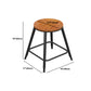Tabouret de bar industriel en métal sans arme-arme chaise de bar rond en bois avec repose-pied