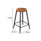 Tabouret de bar industriel en métal sans arme-arme chaise de bar rond en bois avec repose-pied