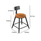 Tabouret de bar industriel en métal sans arme-arme chaise de bar rond en bois avec repose-pied