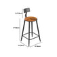 Industrial Metall Armless Bar Stuhl Holz rund Barstuhl mit Fußstütze