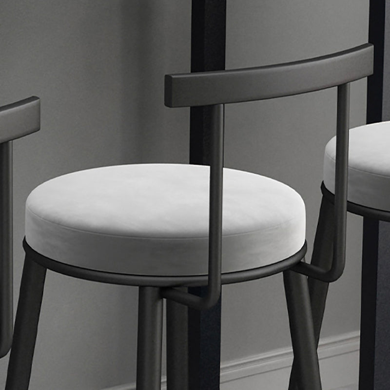 Round Seat Upholstered Counter Stool Industrial  Armless Bar Chai