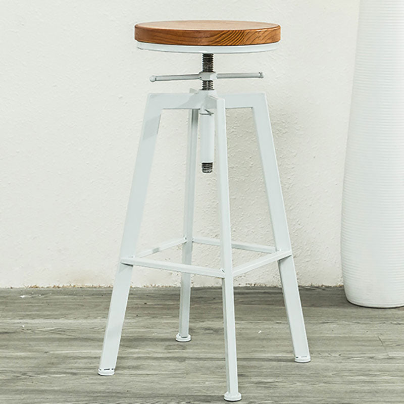 Armless Rotatable Bar Chair Modern Round Seat Bar Stool with Metal Footrest Clearhalo 'Bar Furniture' 'Bar Stools' 'bar_stools' 'furn' 'furn_bar_stools' 'Furniture' 'Kitchen & Dining Furniture' 5904127