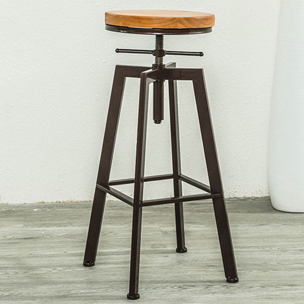 Armless Rotatable Bar Chair Modern Round Seat Bar Stool with Metal Footrest Bronze 1 Piece Backless Clearhalo 'Bar Furniture' 'Bar Stools' 'bar_stools' 'furn' 'furn_bar_stools' 'Furniture' 'Kitchen & Dining Furniture' 5904128
