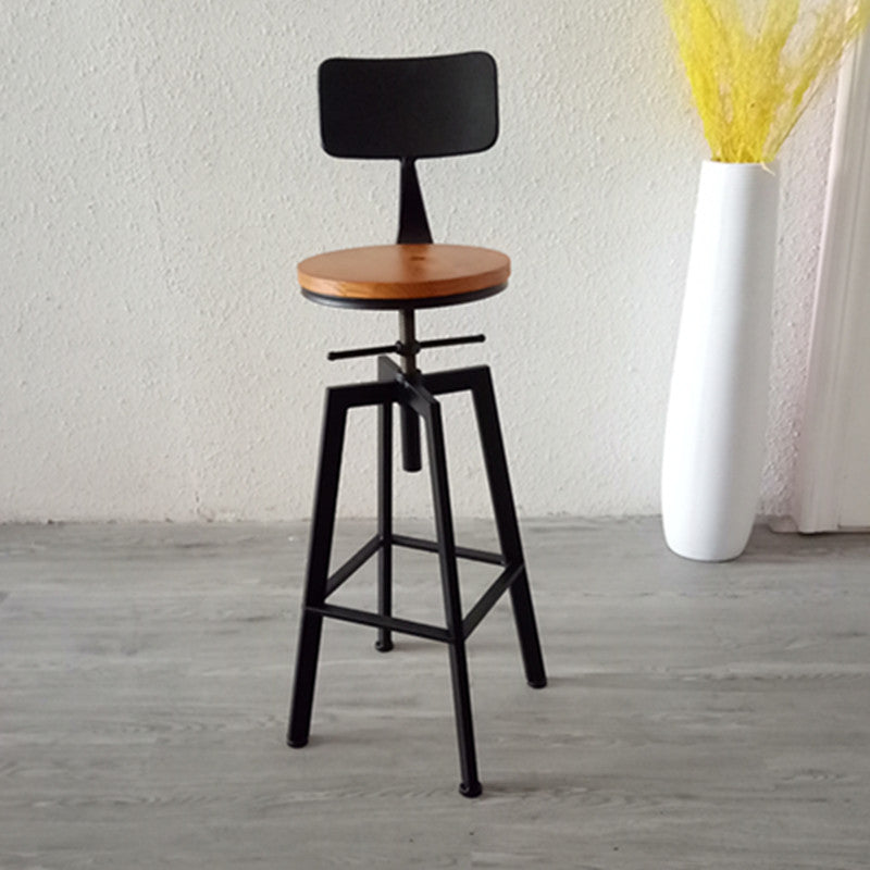 Armless Rotatable Bar Chair Modern Round Seat Bar Stool with Metal Footrest Black 1 Piece Low Back Clearhalo 'Bar Furniture' 'Bar Stools' 'bar_stools' 'furn' 'furn_bar_stools' 'Furniture' 'Kitchen & Dining Furniture' 5904131
