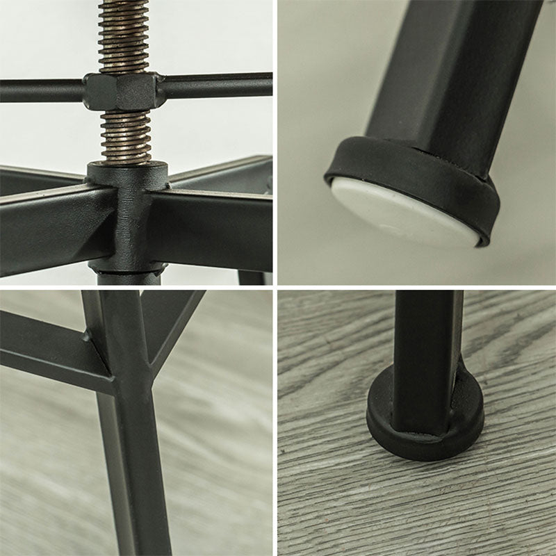 Armless Rotatable Bar Chair Modern Round Seat Bar Stool with Metal Footrest Clearhalo 'Bar Furniture' 'Bar Stools' 'bar_stools' 'furn' 'furn_bar_stools' 'Furniture' 'Kitchen & Dining Furniture' 5904134