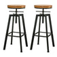 Armless Rotatable Bar Chair Modern Round Seat Bar Stool with Metal Footrest Black 2 Piece Set Backless Clearhalo 'Bar Furniture' 'Bar Stools' 'bar_stools' 'furn' 'furn_bar_stools' 'Furniture' 'Kitchen & Dining Furniture' 5904136