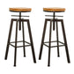 Armless Rotatable Bar Chair Modern Round Seat Bar Stool with Metal Footrest Bronze 2 Piece Set Backless Clearhalo 'Bar Furniture' 'Bar Stools' 'bar_stools' 'furn' 'furn_bar_stools' 'Furniture' 'Kitchen & Dining Furniture' 5904139