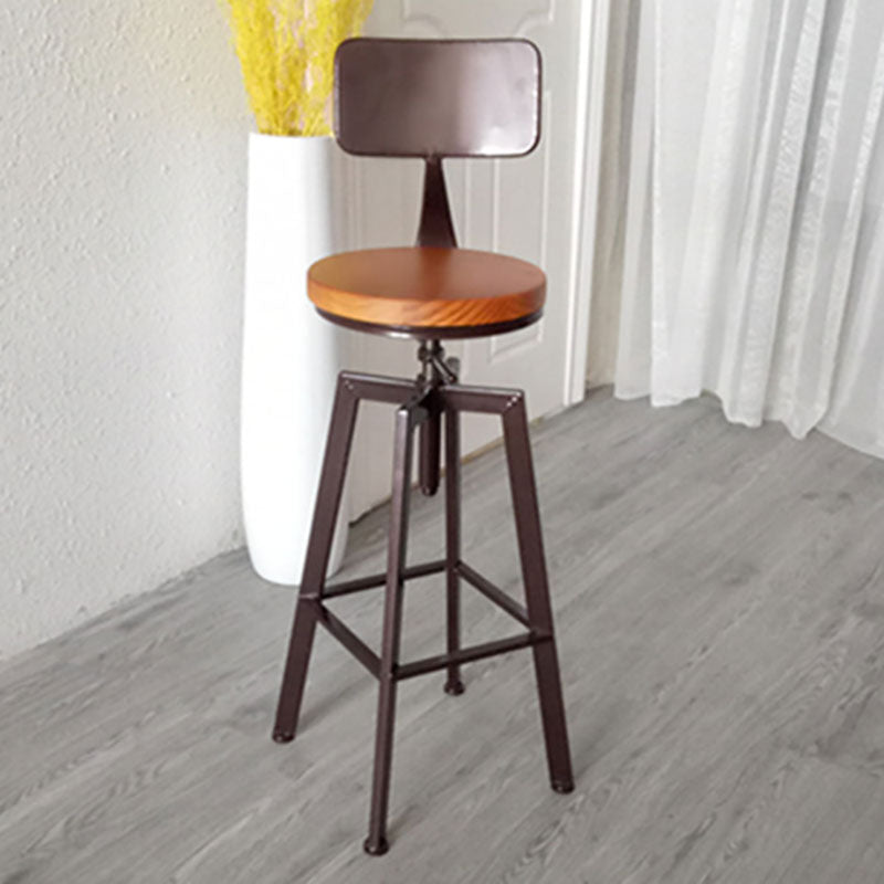 Armless Rotatable Bar Chair Modern Round Seat Bar Stool with Metal Footrest Clearhalo 'Bar Furniture' 'Bar Stools' 'bar_stools' 'furn' 'furn_bar_stools' 'Furniture' 'Kitchen & Dining Furniture' 5904141