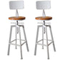 Armless Rotatable Bar Chair Modern Round Seat Bar Stool with Metal Footrest White 2 Piece Set Low Back Clearhalo 'Bar Furniture' 'Bar Stools' 'bar_stools' 'furn' 'furn_bar_stools' 'Furniture' 'Kitchen & Dining Furniture' 5904142